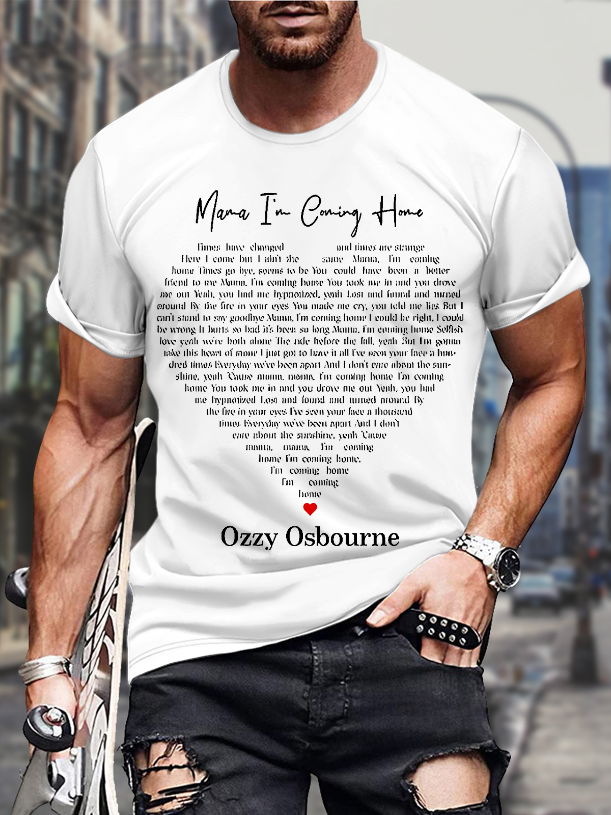 No Longer Touring Ozzy Osbourne Round Neck Short Sleeve Men's T-shirt