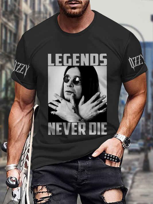 Ozzy Osbourne Music Round Neck Short Sleeve Men's T-shirt