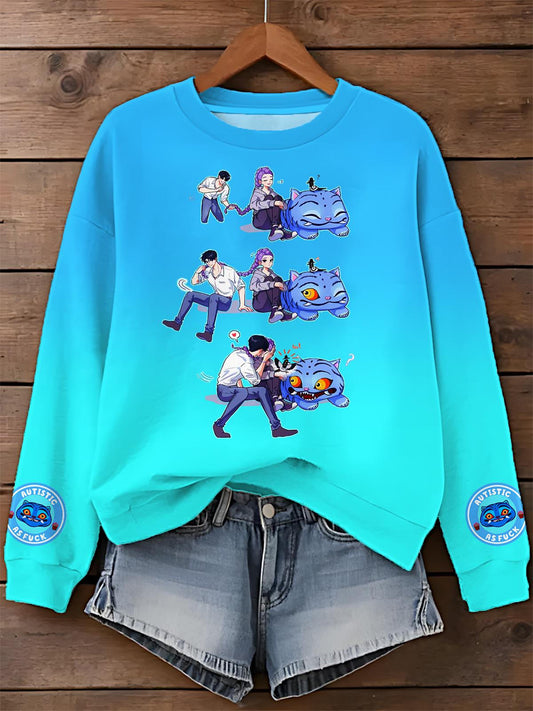 KPop Demon Hunters Printed Long Sleeve Casual Top