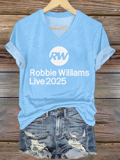 ロビー・ウィリアムズ 2025 Vネック Tシャツ