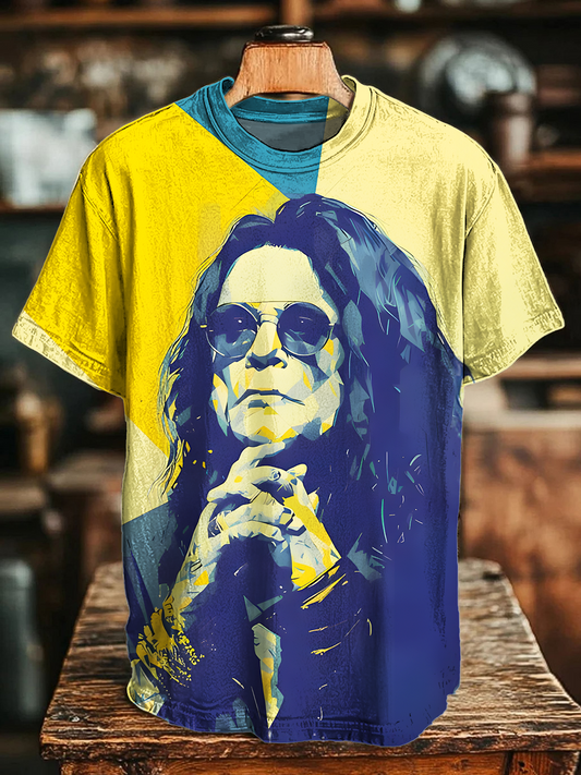 Ozzy Osbourne Printable Art – Geometric Pop Style Crew Neck T-shirt