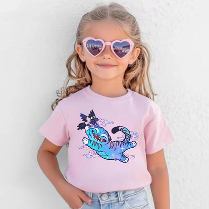 Derpy Tiger Demon Hunters Comfort Colors Kids T-Shirts