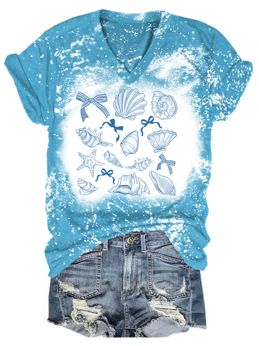 Coquette Seashel V-neck T-Shirt