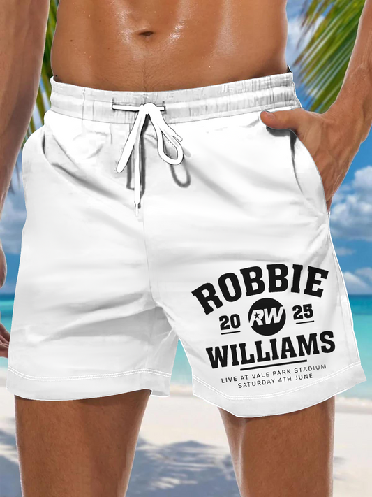 Robbie Williams Inspired Men's Print Pocket Shorts