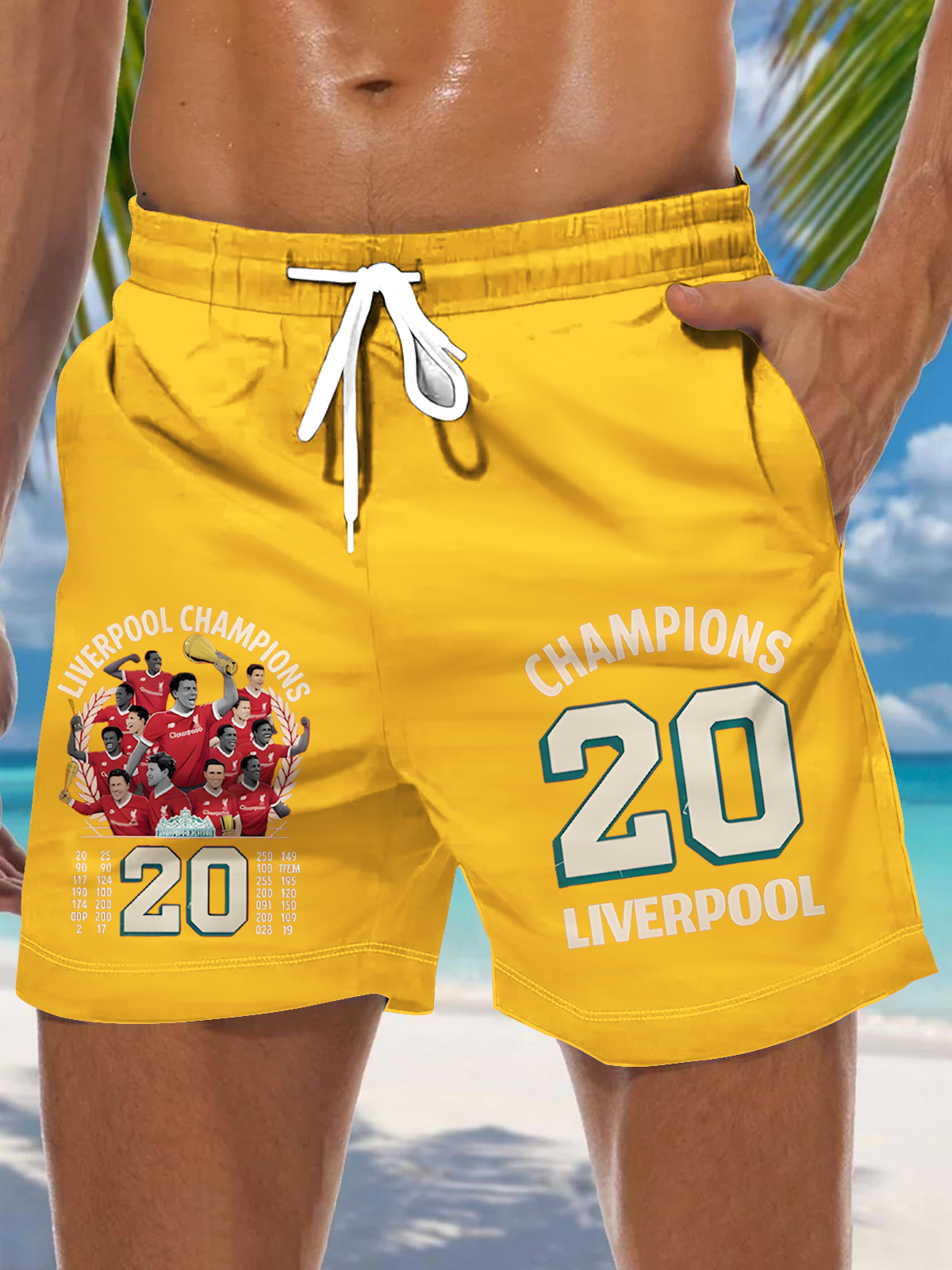 The Champions Liverpool Soccer Fans Men's Print Pocket Shorts