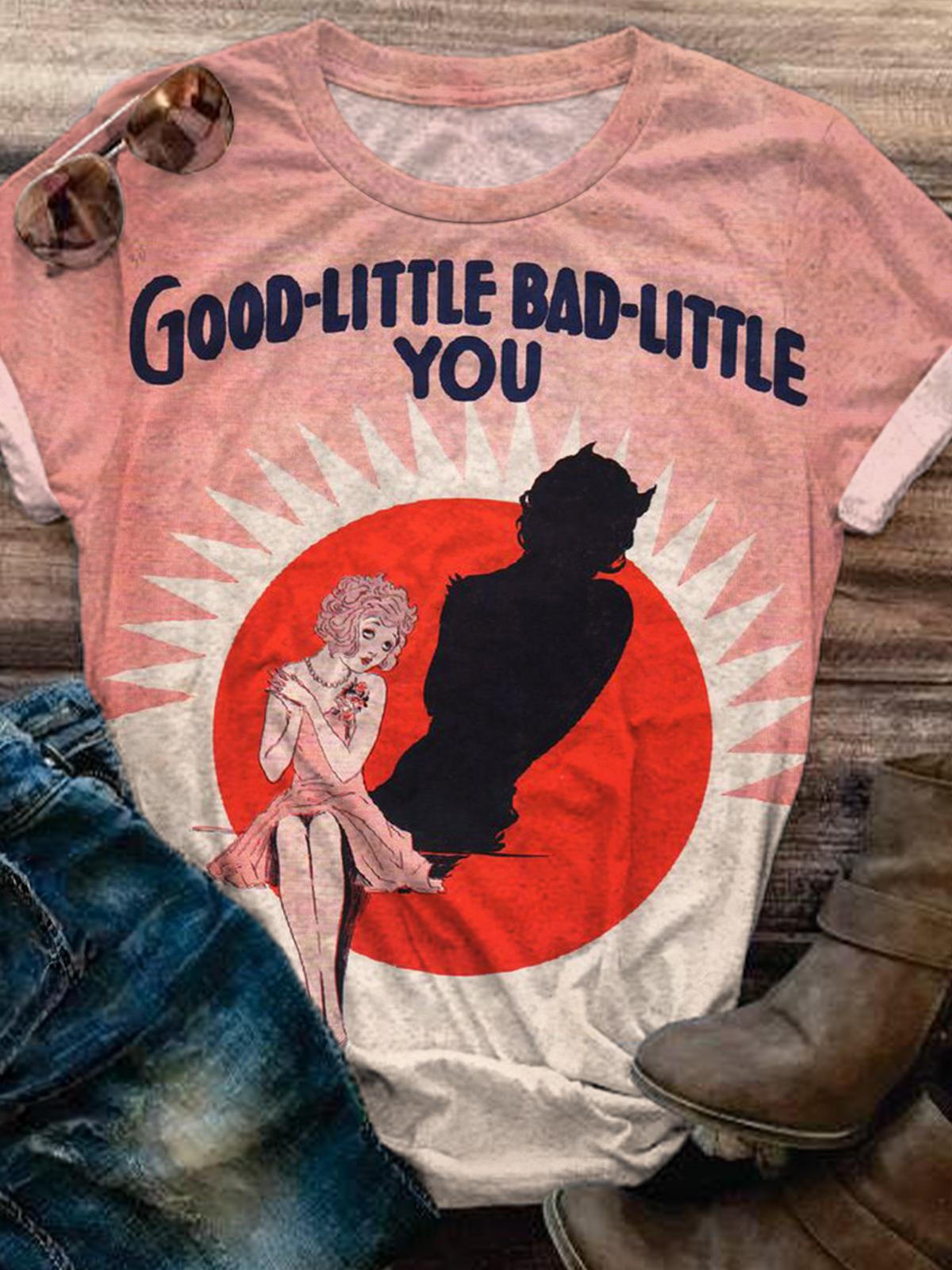 Vintage Good-Little Bad-Little You Crew Neck T-shirt