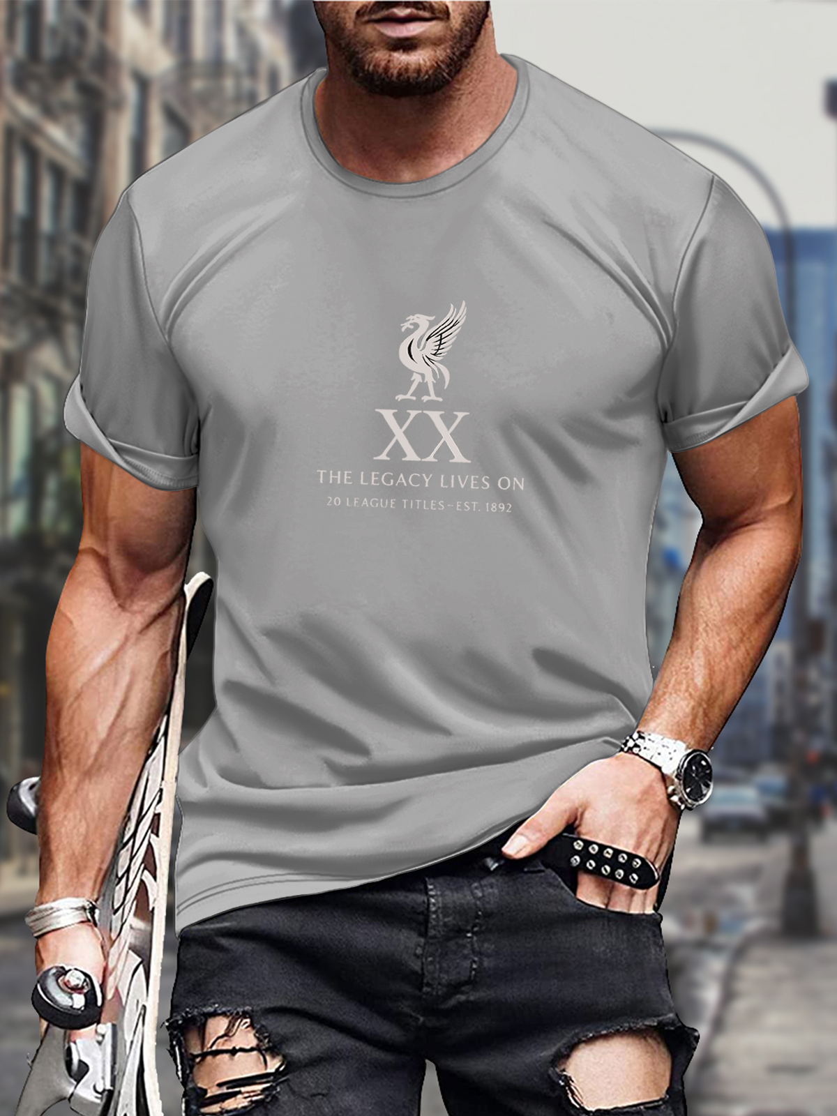 Vintage Liverpool Champions 2025 Round Neck Short Sleeve Men's T-shirt