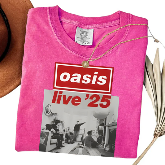 Oasis Live Tour 2025 Vintage Retro T-shirt