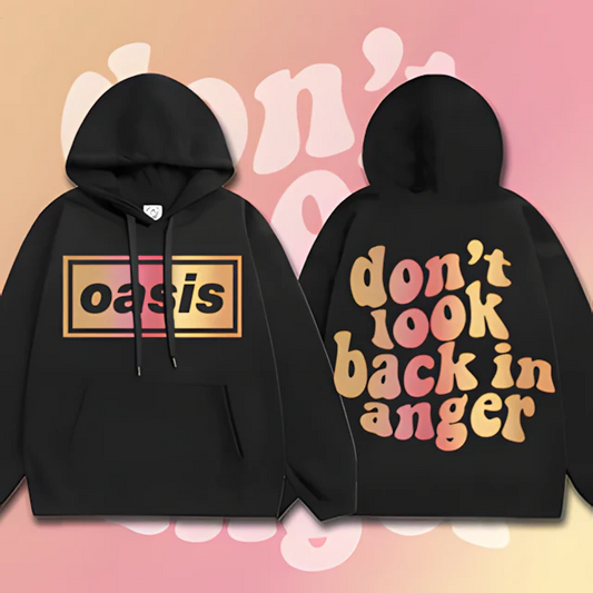 Oasis Music Fans Loose Fit Hooded Sweatshirt With Pockets