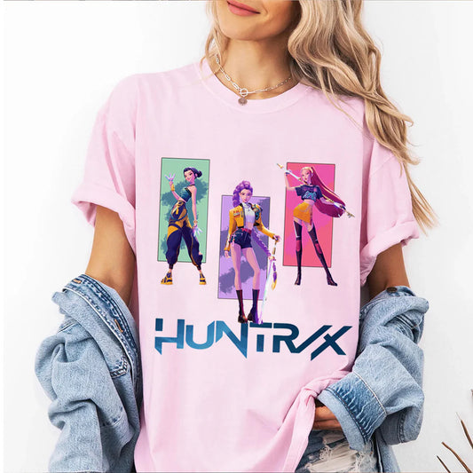 Huntrix Kpop Demo Movie Vintage Print Retro T-shirt
