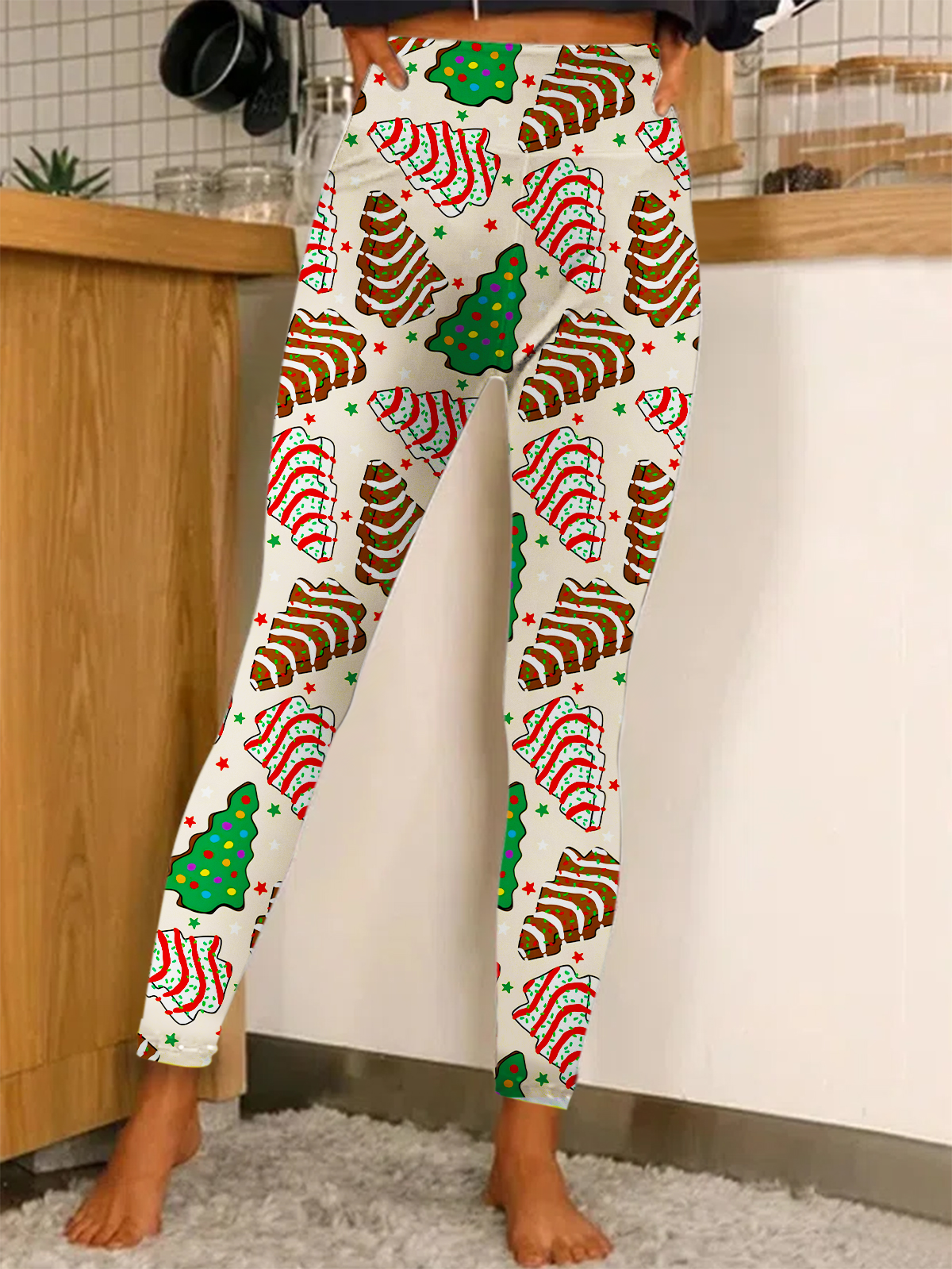 Merry Christmas Candy Print Sport Leggings