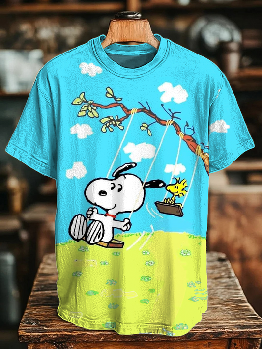 Fun Holiday Snoopy Swing Crew Neck T-shirt