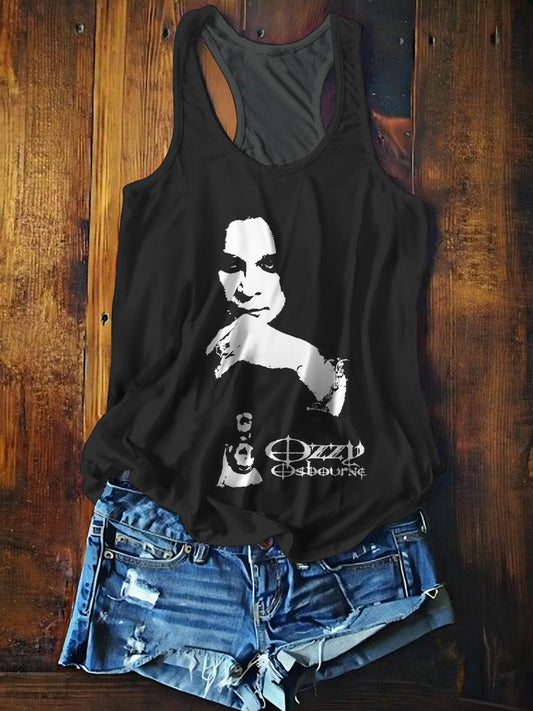 Ozzy Osbourne Printed Casual Tank Top
