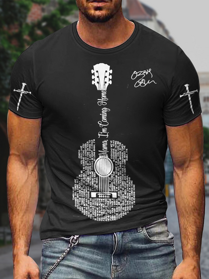 Ozzy Osbourne Music Round Neck Short Sleeve Men's T-shirt