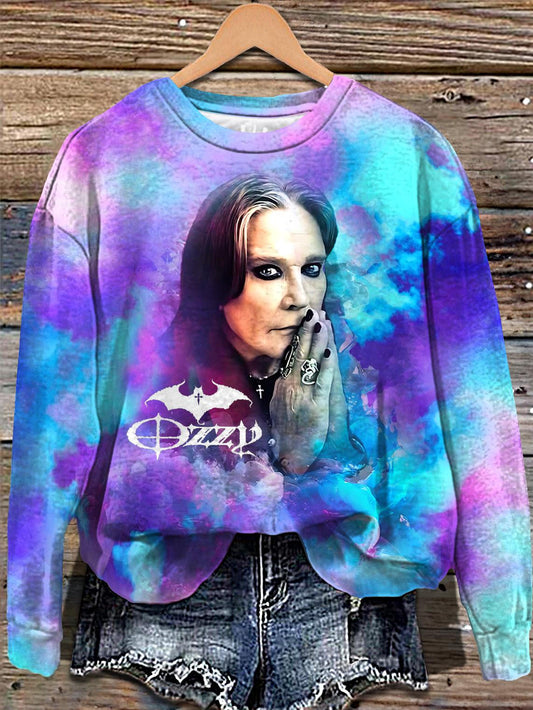 Ozzy Osbourne Printed Long Sleeve Casual Top