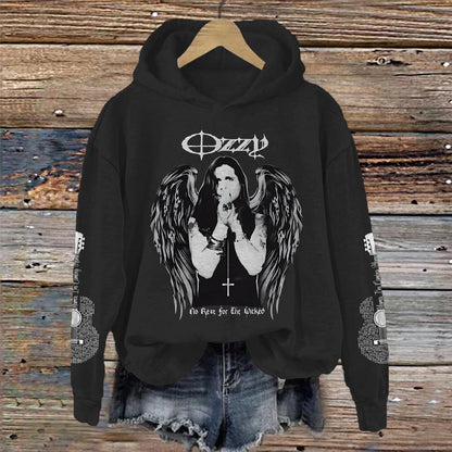 Ozzy Osbourne Long Sleeve Printed Hoodie