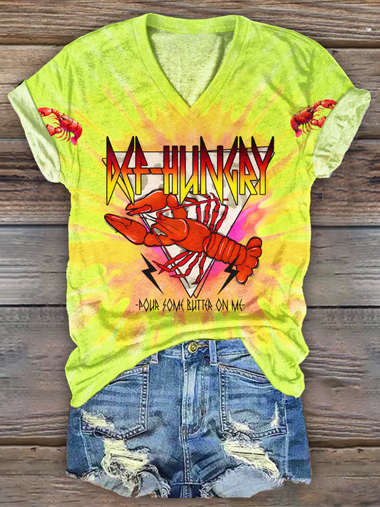 Def-Hungry Pour Some Butter On Me VネックTシャツ