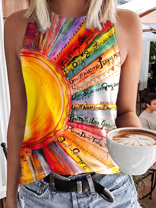Hippie Soul Art Print Casual Sleeveless Top