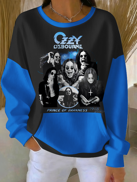 Women's Ozzy Osbourne Printed Crew Neck Pocket Sweatshirt