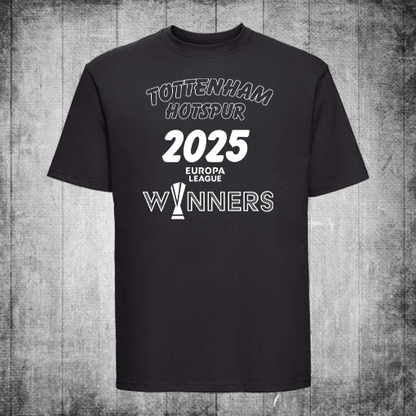 Tottenham Hotspur Europa League Champions 2025 Round Neck Short Sleeve Men's T-shirt