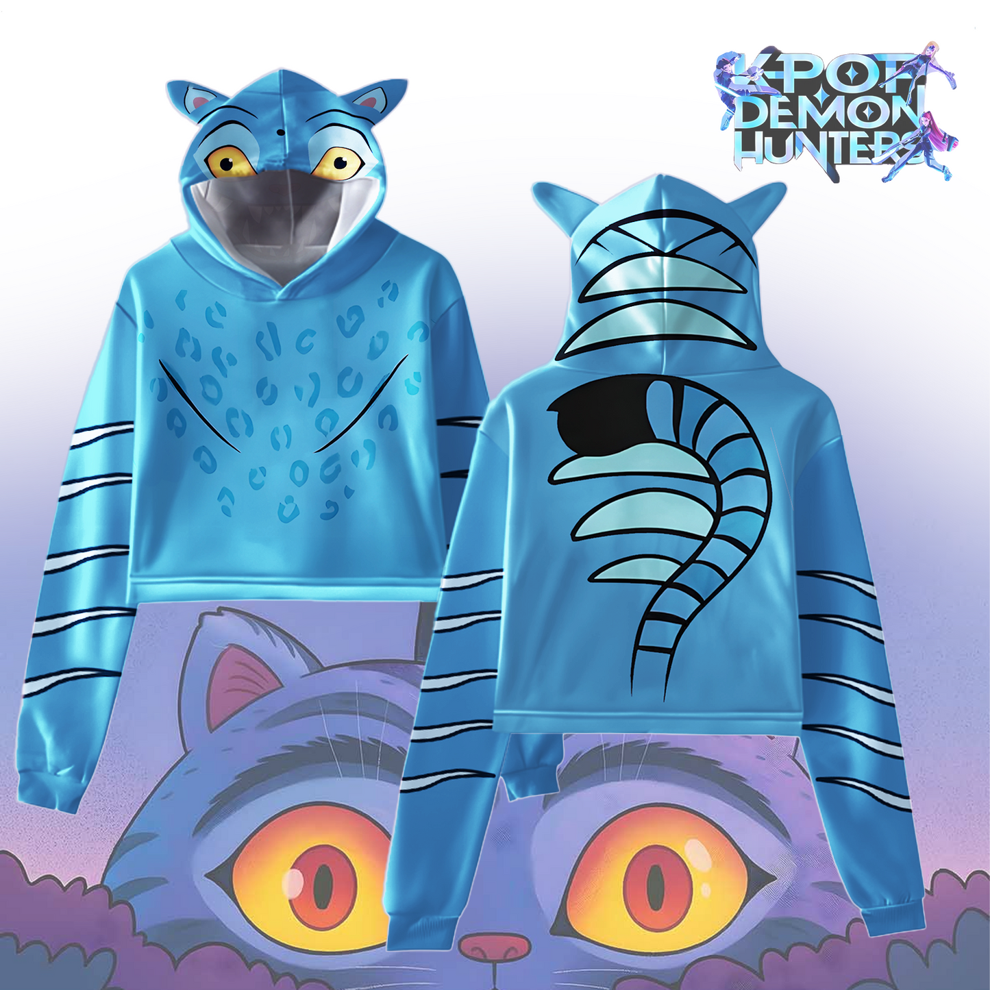 Kpop Demon Hunters Fur Rabbit Long Sleeve Hoodie