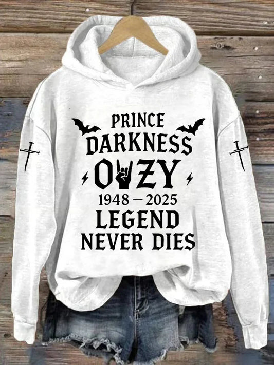 Women's Rock Legend Memorial LEGEND NEVER DIES Print Sweatshirt