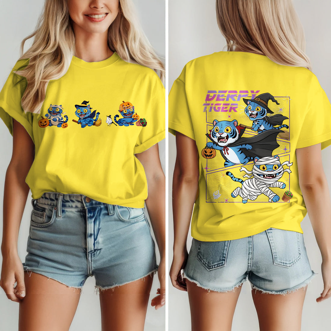 Halloween Demon Hunter Unisex Cotton Crew Neck T-shirt