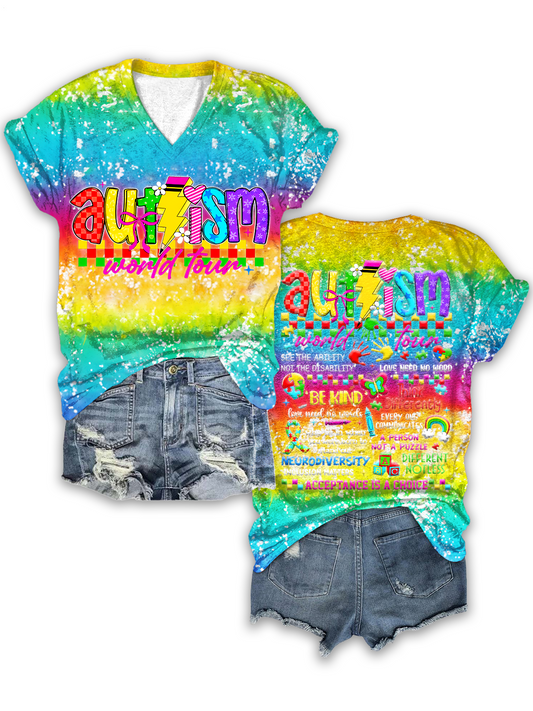 Autism World Tour V-neck T-Shirt