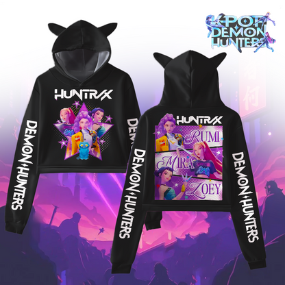 Kpop Demon Hunters Fur Rabbit Long Sleeve Hoodie