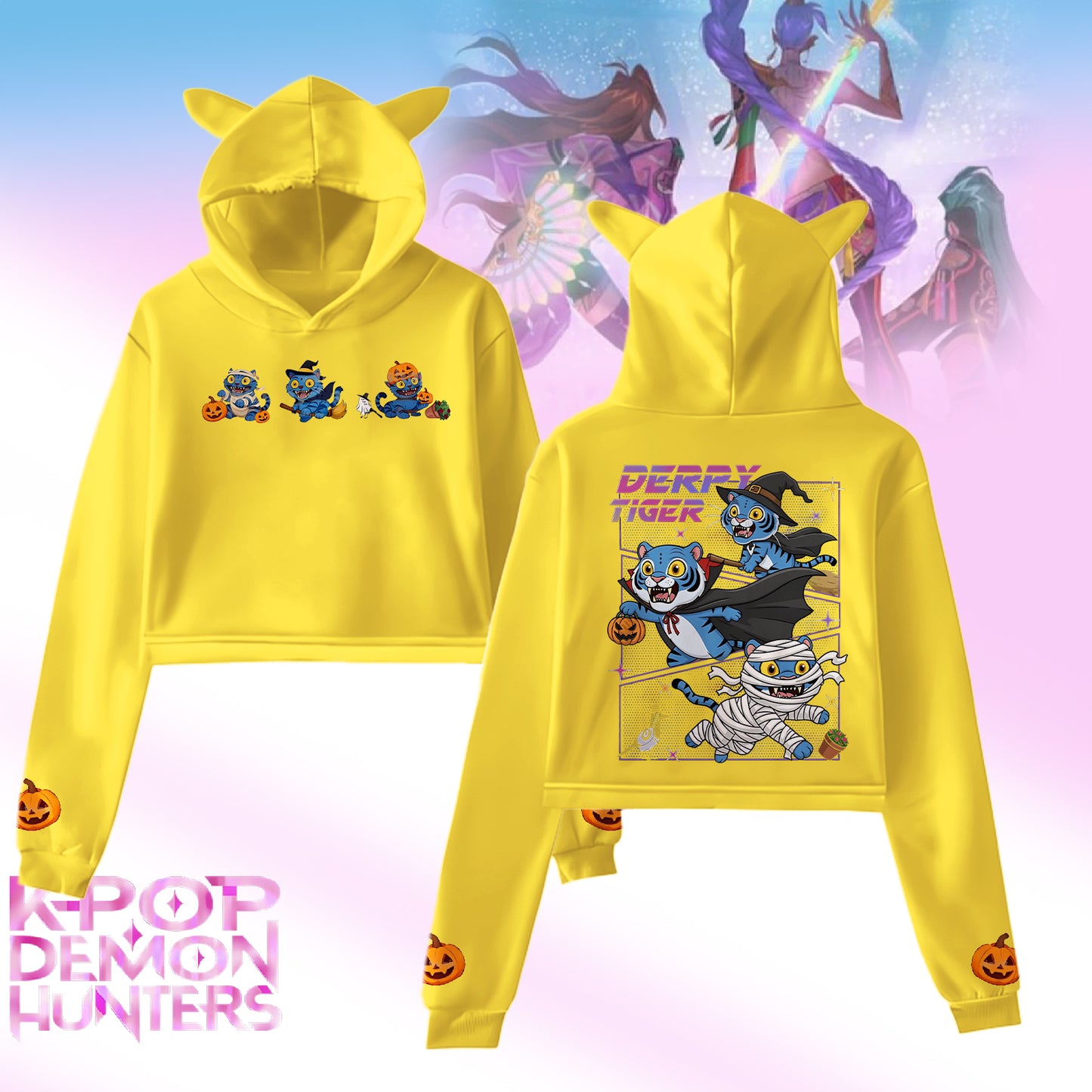 Halloween Demon Hunter Fur Rabbit Long Sleeve Hoodie