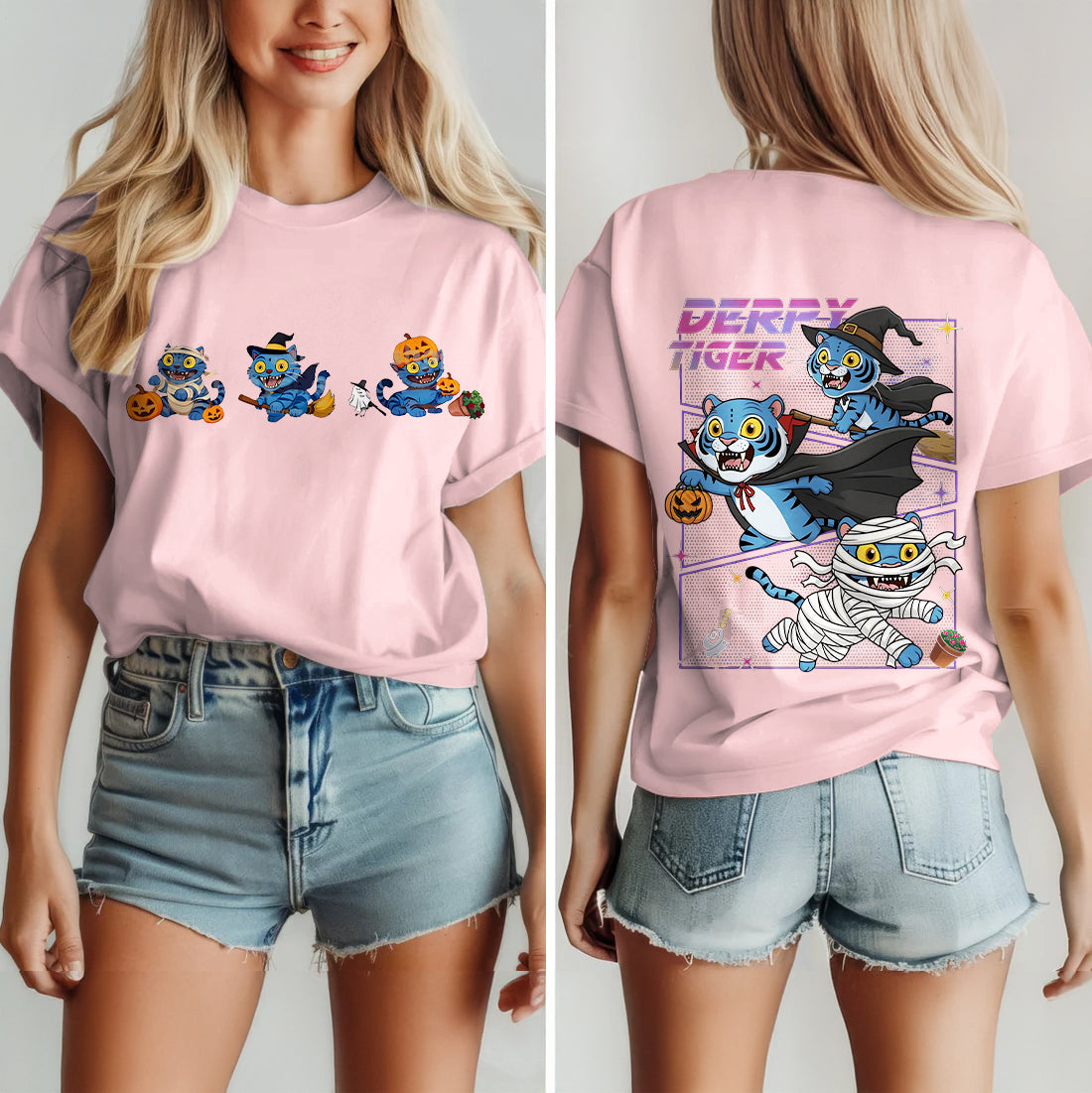 Halloween Demon Hunter Unisex Cotton Crew Neck T-shirt