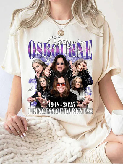 プリンス・オブ・ダークネス RIP オジー・オズボーン プリント クルーネック Tシャツ