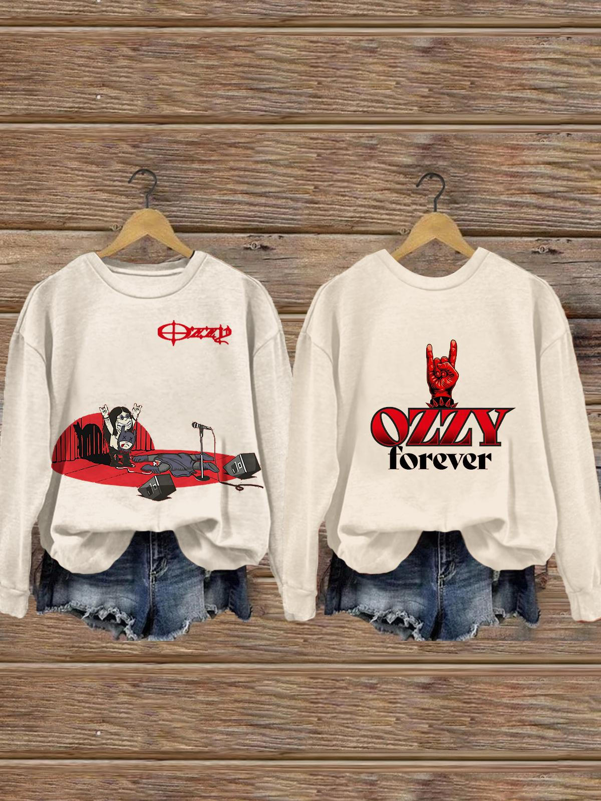 Ozzy Osbourne Long Sleeve Printed Hoodie