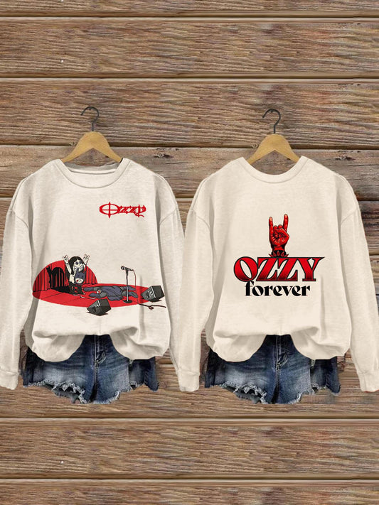 Ozzy Osbourne Long Sleeve Printed Hoodie