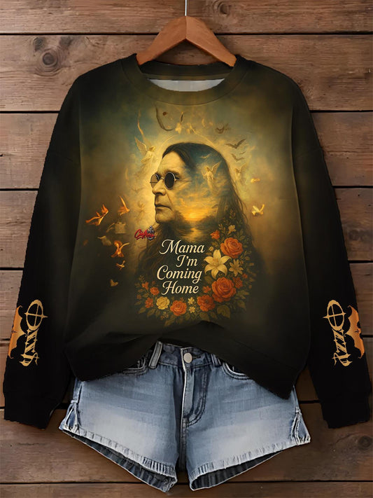 Ozzy Osbourne Printed Long Sleeve Casual Top