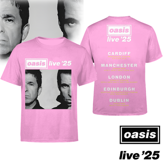 Oasis 2025 Tour Music Fan Crew Neck T-shirt