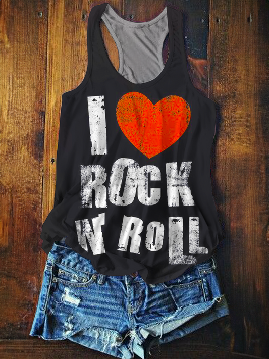 I Love Rock W' Roll 로비 윌리엄스 라이브 투어 2025 프린트 캐주얼 탱크탑