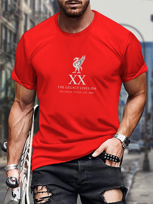 Vintage Liverpool Champions 2025 Round Neck Short Sleeve Men's T-shirt