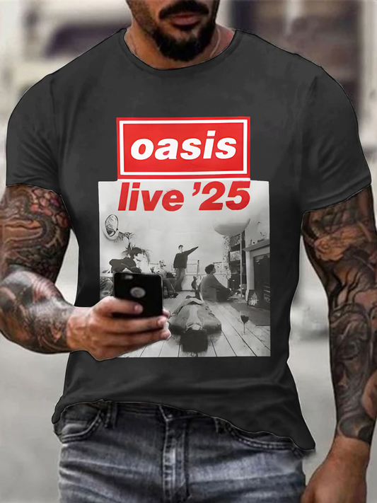 Oasis Music Fans Round Neck Short Sleeve Men's T-shirt