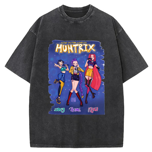 Demon Hunter Washed Cotton Crew Neck T-Shirt