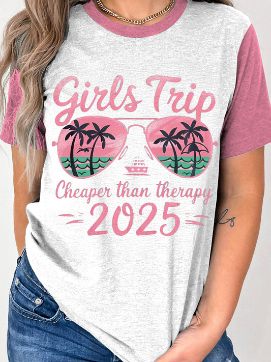 ガールズ・トリップ チーパー・ザン・セラピー 2025 クルーネックTシャツ