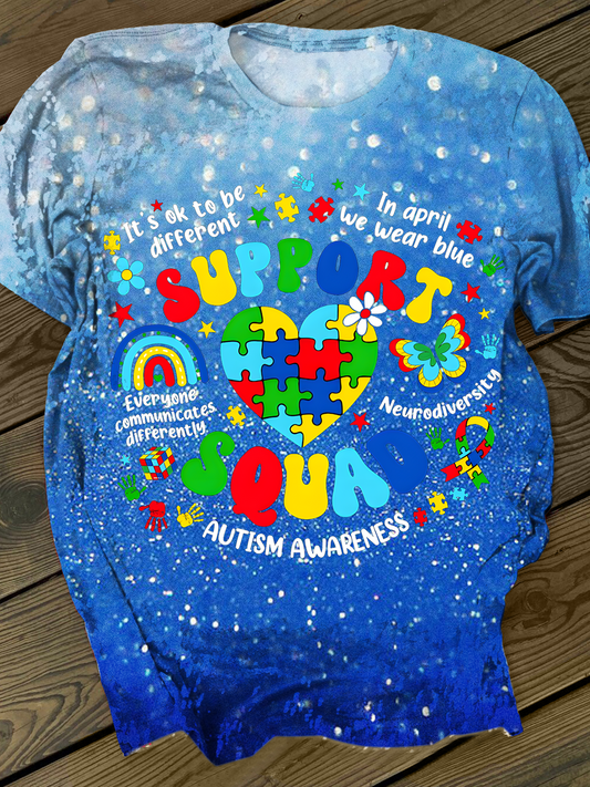 Autism Support Squad Crew Neck T-shirt