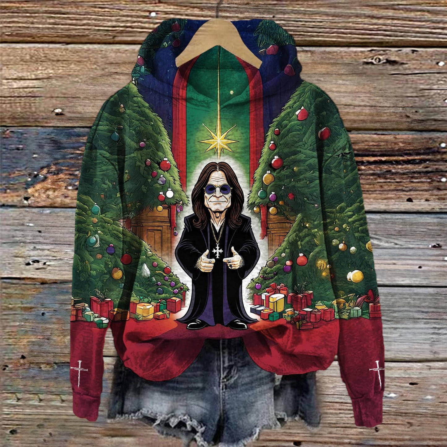 Ozzy Osbourne Print Long Sleeve Printed Hoodie