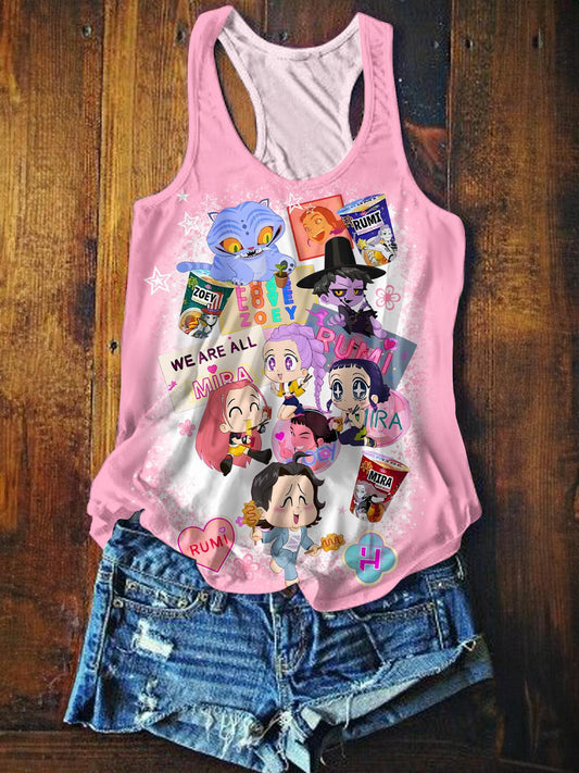 Demon Hunters Printed Casual Tank Top
