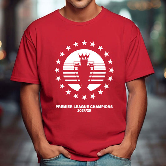 Liverpool Champions 2025 Round Neck Short Sleeve Men's T-shirt