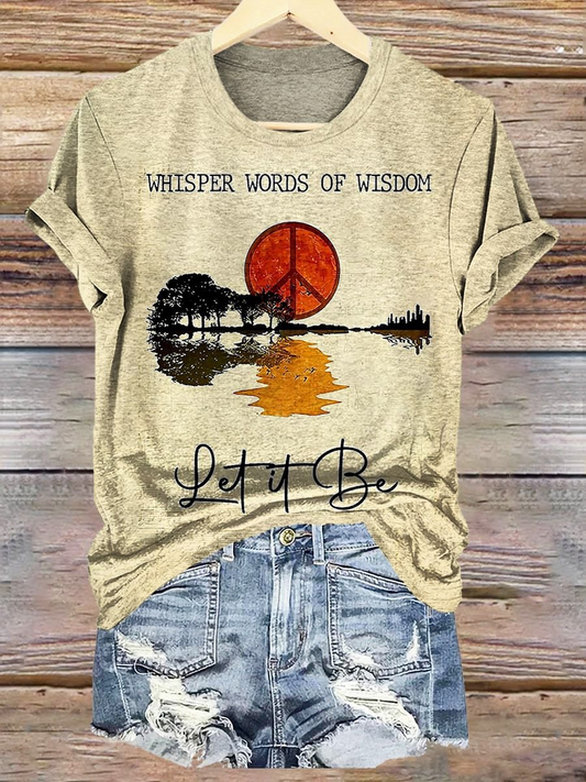 Whisper Words Of Wisdom Hippie Art Crew Neck T-shirt