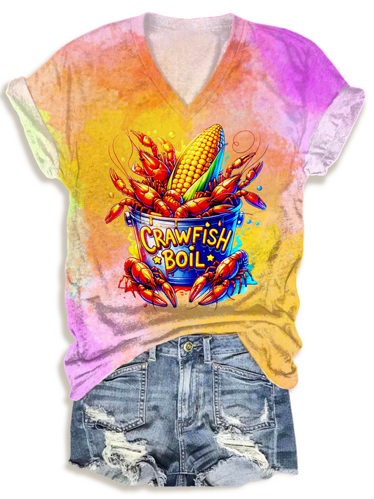 ザリガニボイル VネックTシャツ
