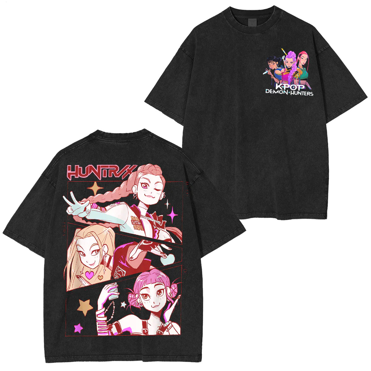 Kpop Demon Huntrix Vintage Print Retro T-shirt