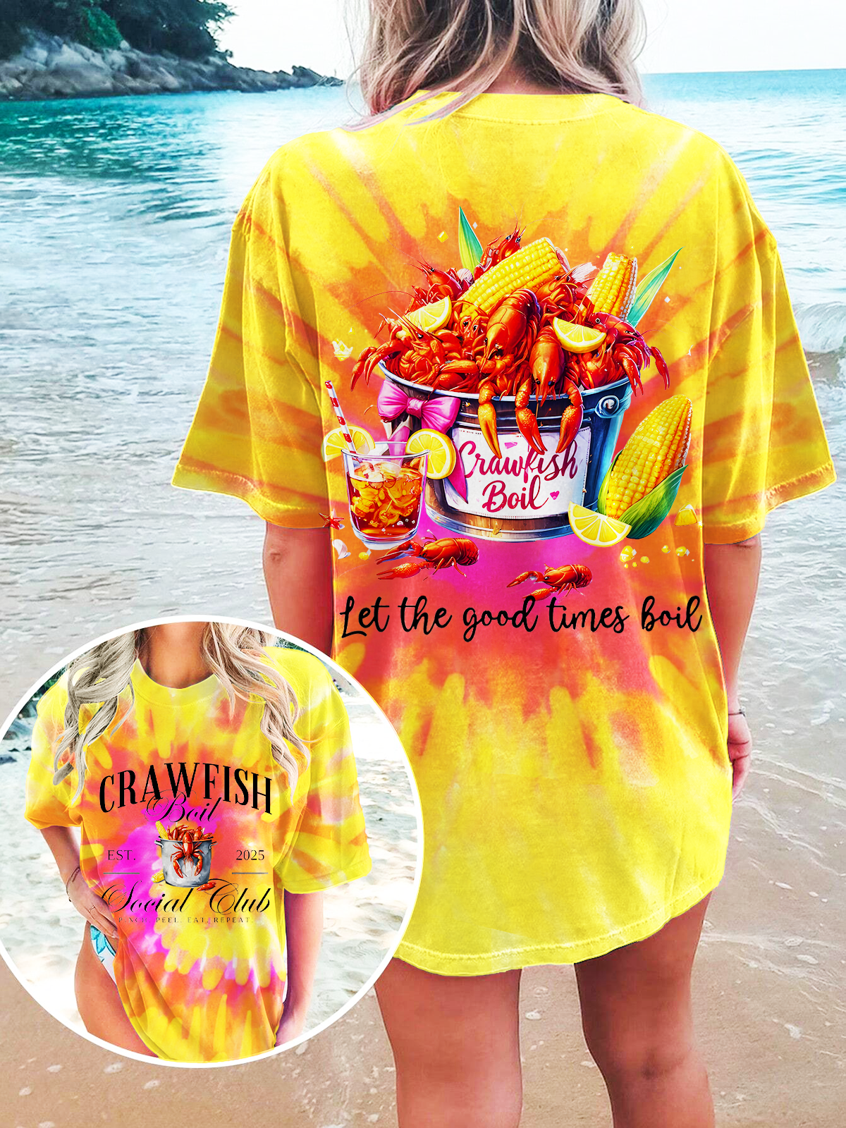 Crawfish Let The Good Times Boil Crew Neck T-shirt