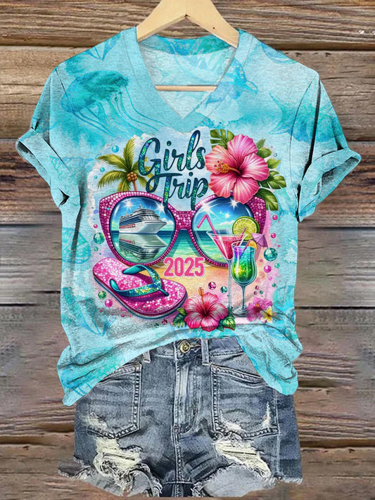 Girls Trip 2025 V-neck T-Shirt